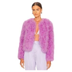 Lamarque lavender orchid fur feather jacket S